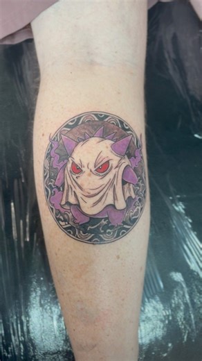 Gengar tattoo today for Stuart, been wanting to do a pokemon tattoo for ages! 😁 #tattoo #gengar #pokemon #Taupo #webbedink | Webbed Ink - Tattoo Studio