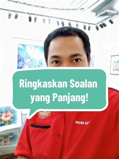 Tips Math : Ringkaskan Soalan yang Panjang 👇👇 Soalan KBAT biasanya panjang lebar. Tekniknya: Gariskan kata kunci dan tukar ayat kepada simbol matematik. Contoh: