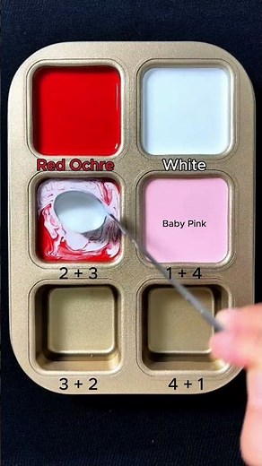 Four shades of pink. #asmr #mix #colormixing #satisfying #colors #relaxing #mixing #red #white