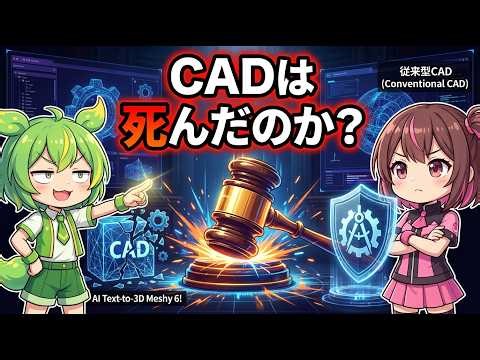 【激論】CADは死んだのか？Meshy 6のText-to-3D革命で完全自動パイプライン実現【ずんだもん解説】