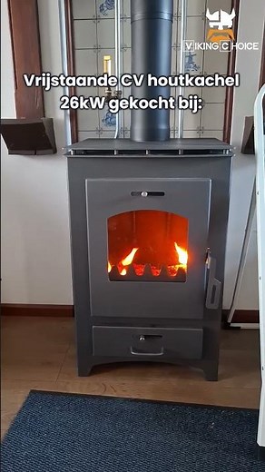 Vrijstaande Stalen CV Houtkachel – Krachtige 26kW Verwarming Aansluitbaar op Centrale Verwarming!