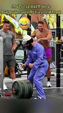 The "crazy" janitor leaves the gym-goers stunned with a mischievous prank! #funny #troll #prank #gym