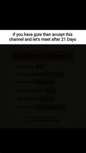 If You Have Guts Then Accept This Challenge And Let's Meet After 21 Days #challenge #selfimprovement