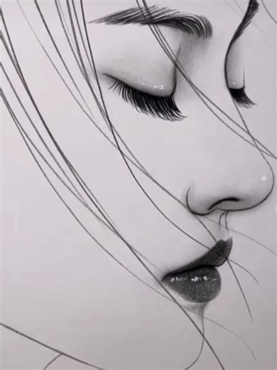 Cute girl drawing #drawing #cute #hair