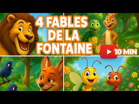 📚 4 Grandes Fables de La Fontaine Pour Enfants – Compilation Dessin Animé 🎙️🐭🦁🦊🐢