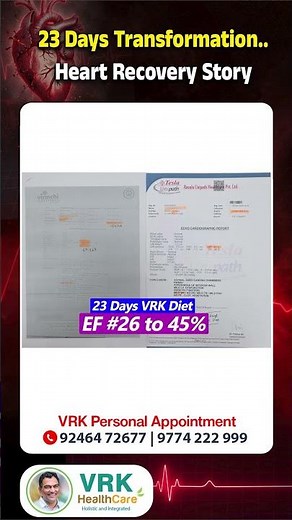 23 Days Transformation 😱 | Heart Recovery Story #heartrecovery #vrkdiet #cardiaccare #stent #vrk