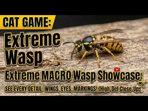 CAT GAME: Extreme MACRO Wasp Showcase: Stunning High-Def Close-Ups & Slow Motion!