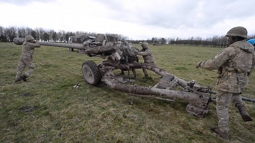 Soldiers of 7 Parachute Regiment Royal Horse Artillery (7 PARA RHA) – aka ‘The Airborne Gunners’ – have been practising their air assault skills on Salisbury Plain, Wiltshire. After a week of build-up training, Exercise Cypher Strike is culminating in a 72-hour mission that will see the Colchester-based gunners firing and moving across the windswept training area by day and night. The troops deployed into the field, by RAF Chinook helicopter, with their 105mm Light Guns, Pinzgauer vehicles and a