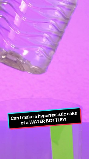 Can I make a hyperrealistic cake of a WATER BOTTLE? Link in bio to see my 2nd attempt