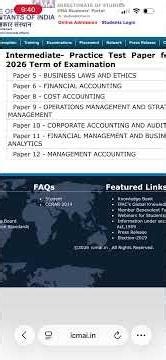 CMA INTER & Foundation PTP- June 26 exam uploaded by ICMAI ! #cmaclasses #icmai