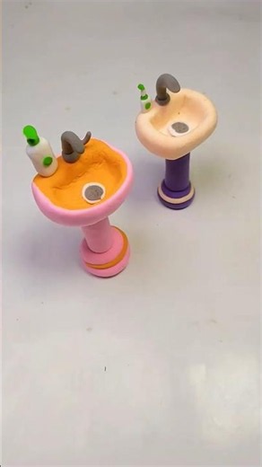 HOW TO MAKE WASH BASIN WITH CLAY #short #shorts #minecraft #miniature #viralshorts #viral #viralvide