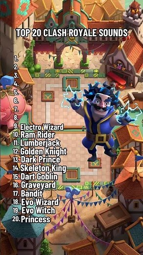 Top 20 Sounds in Clash Royale #gaming #soundeffects #supercell #clashroyale