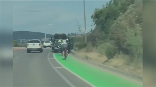 Dash-cam: Bicycle collides with police motorcycle in Carlsbad