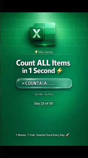 Stop counting manually ❌ Count items in 1 second with COUNTA🔥#Excel #ExcelTips #ExcelShorts