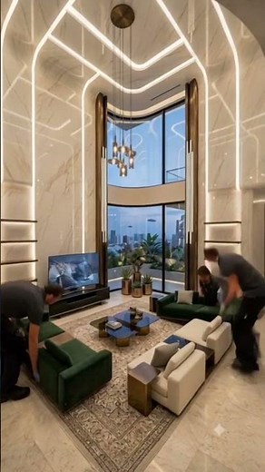 ​The Living Room: Futuristic Elegance Redefined (Focus on the vibe)