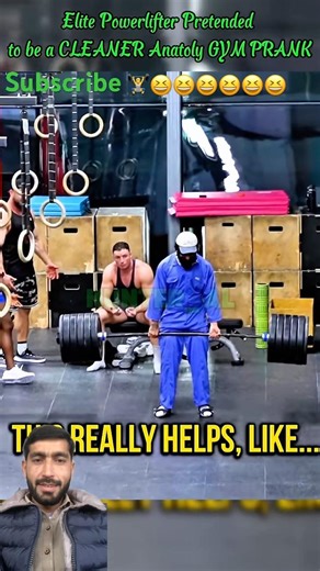 ELITE Powerlifter ANATOLY pretends to be CLEANER in GYM #anatoly #fitness #gym