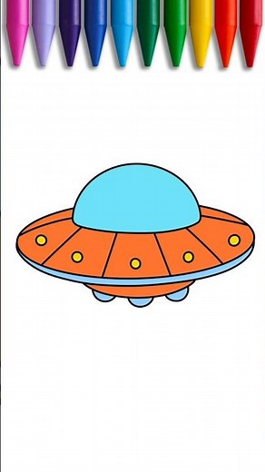 Let’s color UFO ,Color with me Easy coloring guide for kids #vehicles #alien #ufo #extraterrestrial
