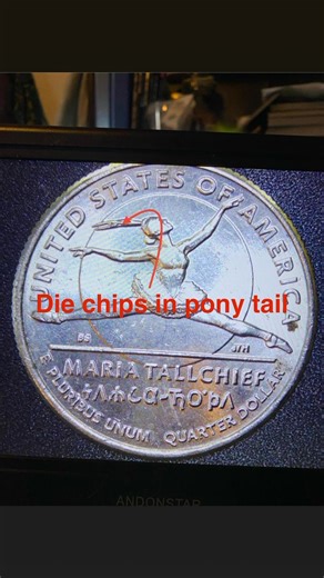 The "tall chief quarter chip error" presents a unique opportunity for coin collectors to discover a rare variation in the 2023 Maria Tallchief quarter. This error, characterized by a small excess metal blob, commonly appears in Maria Tallchief's ponytail on the reverse side, and occasionally on her hair, shoulder, or the top left feather. The value of these coins is determined by the specific error, condition, and rarity, making each discovery a thrilling find. #uscoinsandsilver #uscoinscoins #c
