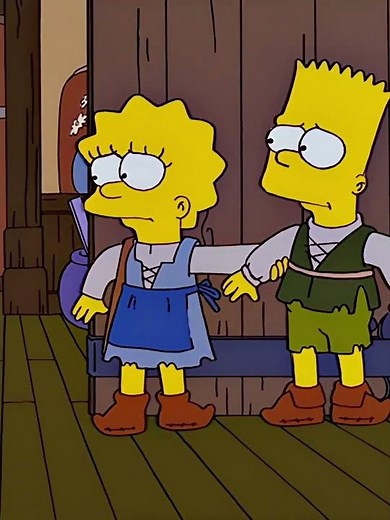 Bart and Lisa were being chased by a bear.#simpsons #cartoon #thesimpsons #shorts