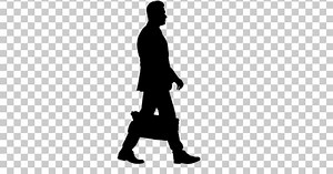 Silhouette  man walking , Alpha Channel