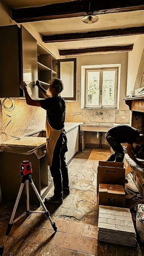 From Old to Luxury Italian Kitchen Transformation 😱 | Modern Kitchen Makeover #shorts