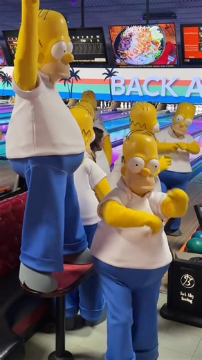 The Simpsons on Instagram: "Homer clones dropped in to take over and enjoy some 🍩 and 🎳. Stream The Simpsons on Disney+!"