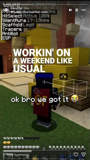 cheating on the bedwars like usual #shorts #fyp #trending #minecraft #bedwars