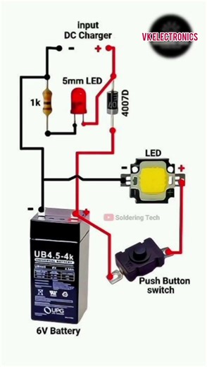 emergency charging light ke connection diagram🔦#viral #shortvideo