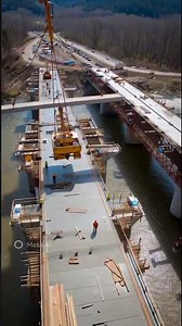 #automobile #highwaydevelopment #bridgeHow Bridges Are Built: Step-by-Step Construction Over a River