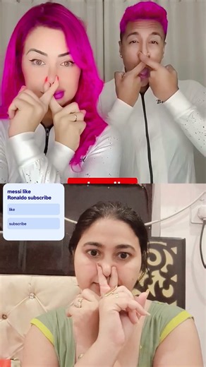 nose🐽 Cross finger tricks trend 📈 tiktok 🤯 #duet #funny #viral