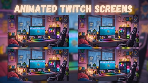 4x Animated Pokemon Twitch Screens | Twitch Stream Screen | Animated Screens | Stream Starting Soon | Stream Package | Be Right Back | - Etsy