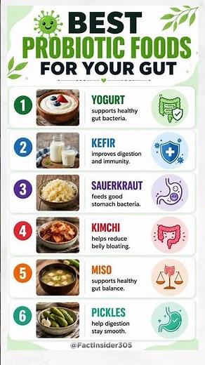 🦠🥣 Best Probiotic Foods For Gut Health (Backed By Science!) #gutproblems #probioticbenefits