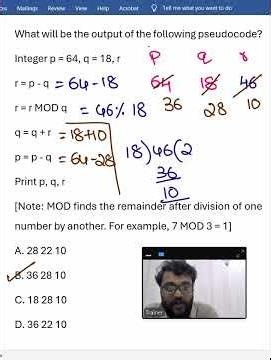 Pseudocode - Modulo Question