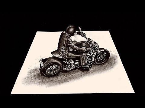 How to Draw a Motorcycle 3D