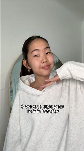 3 easy hoodie hairstyles 🤍 for lazy school days#hairshorts #hairinspo