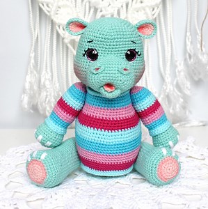 Hippo Crochet Pattern PDF Stuffed Hippo Safari Animal Amigurumi Toy Crochet Tutorial - Etsy