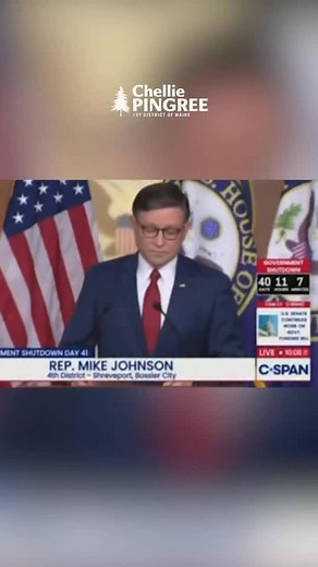 Asked point-blank if he’ll bring ACA extensions to the floor, Speaker Johnson bolted. We know the answer already. He won’t. Further proof that Republicans don’t care about bringing your health care costs down. | Congresswoman Chellie Pingree