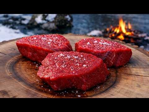 Garlic BUTTER Steak & Golden Fire Potatoes Outdoors