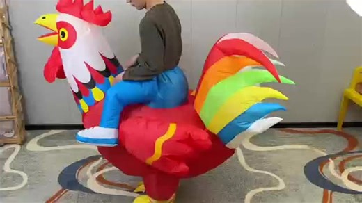 Halloween Chicken Costume Funny Inflatable Cock Rooster Mascot Suit for Cosplay Fancy Dress