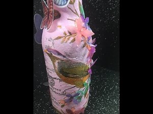 How to Napkin Decoupage a Glass Bottle