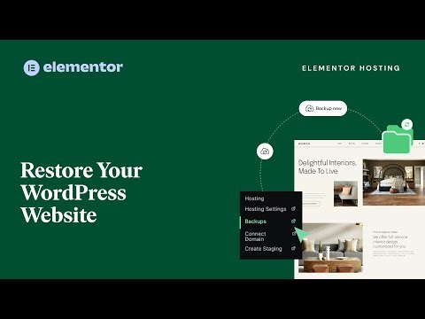 Manage WordPress Website Backups and Restore on Elementor Hosting