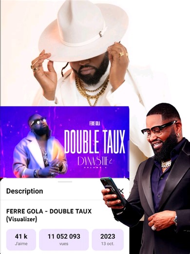 Record historique de l'histoire de la musique congolaise la chanson Double Taux de Ferre Gola Le Padre vient de dépasser 11 millions de vues version audio sur Youtube après 2 ans. #lifestyle #ferregola #music
