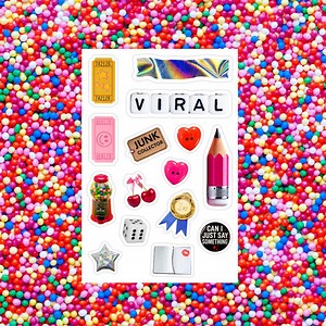 VIRAL Sticker Sheet, 4x6, Journal Cover Stickers, Junk Journal Stickers, Vinyl Stickers, Cute Stickers, Scrapbook Stickers, Junk Journaling - Etsy