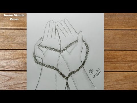 Hands of Dua | Pencil Sketch of Tasbih & Prayer | Islamic Art Drawing step by step
