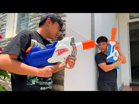NERF SUPER SOAKER BATTLE - Ku Nhan NERF Comedy Video