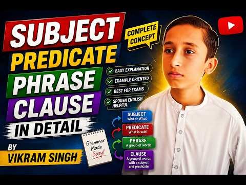 📚 Sentence, Subject, Predicate, Phrase & Clause | English Grammar Complete Lesson