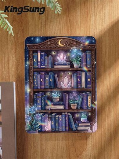 Kingsung Bookshelf Flower Tablet Case, Compatible With IPad 9.7/10.2/10.5/10.9/12.9/Pro 11, 10th Generation, Compatible With Samsung Galaxy Tab S6 Lite 10.4-Inch, Compatible With Kindle Paperwhite 12th Gen 2024, Kindle (11th Generation) 2022 Version, Kindle Colorsoft Signature Edition, Soft Fall Protection, Smart Stand/Automatic Wake-Up/Sleep | SHEIN