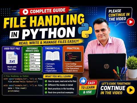 📂 File Handling in Python📄 Text File – Complete Theory & Practical File Handling Masterclass