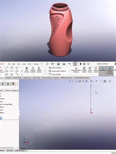 Surface Modeling-Plastic Bottle #autocad#cad#solidworks#3dmodeling#3ddesign
