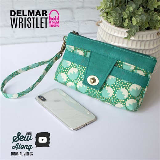 Delmar Wristlet Sewing Pattern: Wallet With Card Slots, Phone Pocket (PDF Pattern) - Etsy